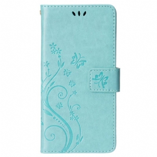 Flip Cover iPhone 15 Plus Blomster Og Sommerfugle