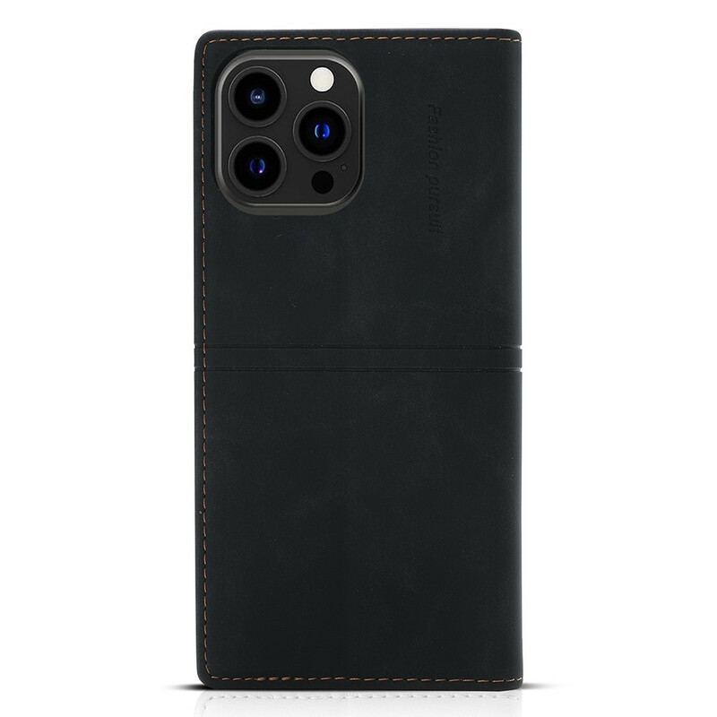 Cover iPhone 13 Pro Max Flip Cover Magnetisk Lås I Stil Med Lædersyning