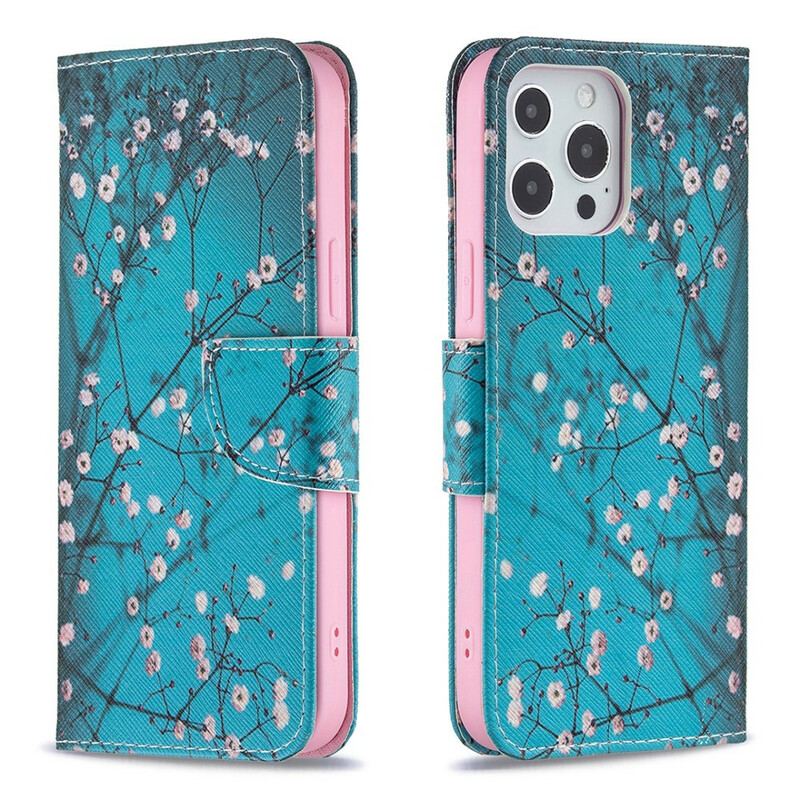 Flip Cover iPhone 13 Pro Max Blomstrende Gren
