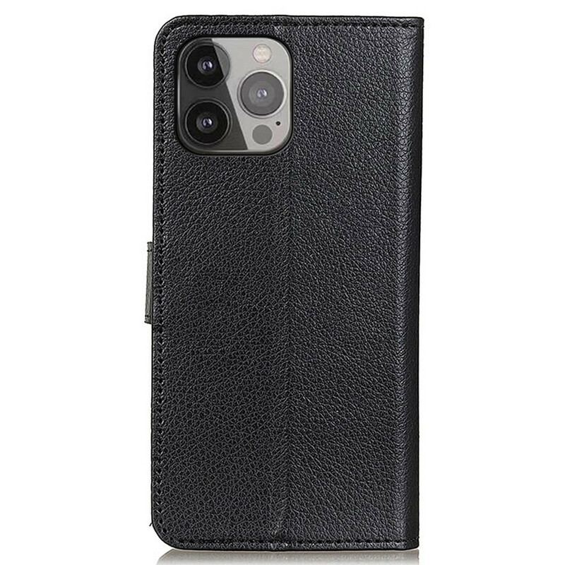 Flip Cover iPhone 13 Pro Max Traditionelt Imiteret Læder