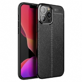 Mobilcover iPhone 13 Pro Max Dobbelt Linje Litchi Læder Effekt