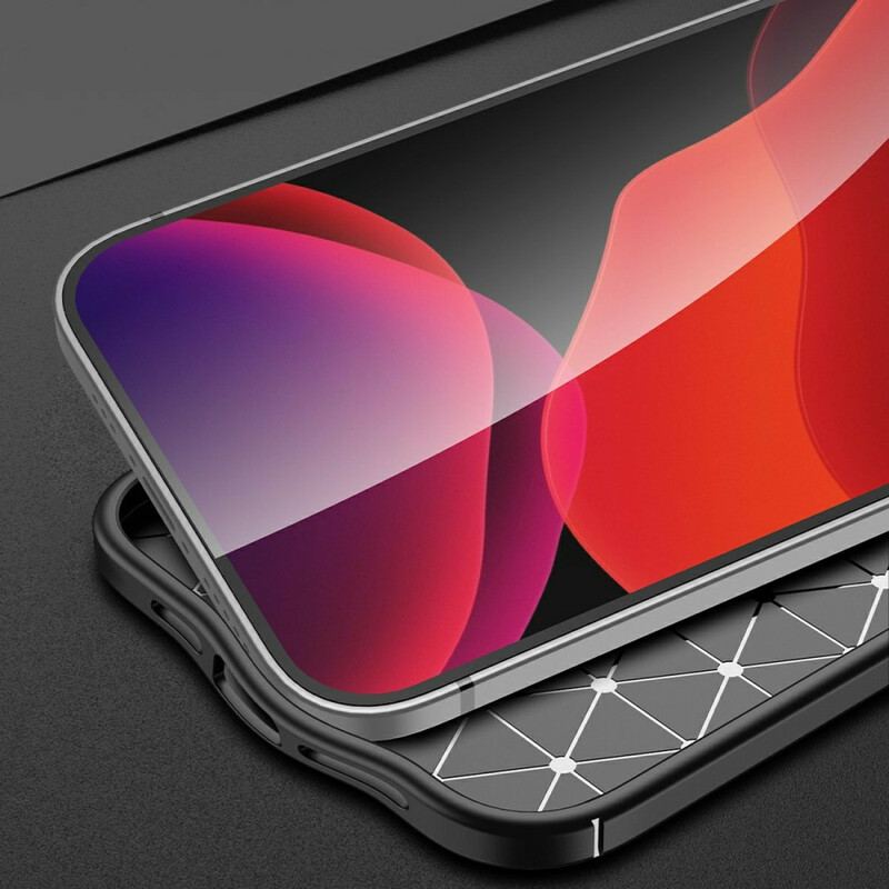 Mobilcover iPhone 13 Pro Max Dobbelt Linje Litchi Læder Effekt