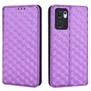 Cover Oppo Find X5 Lite Flip Cover Diamant Læder Effekt
