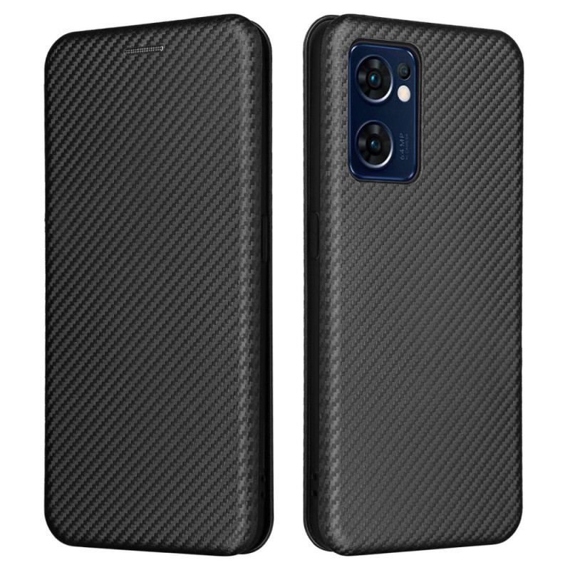 Cover Oppo Find X5 Lite Flip Cover Kulfiber Tekstur