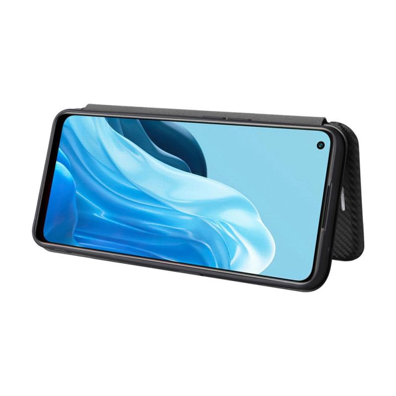 Cover Oppo Find X5 Lite Flip Cover Kulfiber Tekstur