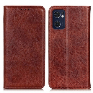 Cover Oppo Find X5 Lite Flip Cover Læder Tekstur