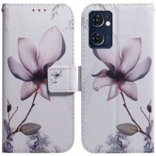 Flip Cover Oppo Find X5 Lite Blomst Støvet Pink