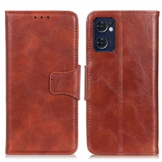 Flip Cover Oppo Find X5 Lite Læder Cover Tekstur Magnetisk Flap
