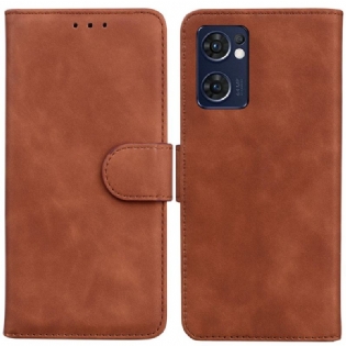 Flip Cover Oppo Find X5 Lite Monokrom Lædereffekt