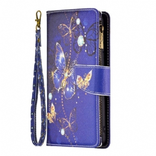 Flip Cover Oppo Find X5 Lite Royal Butterfly-lomme Med Lynlås