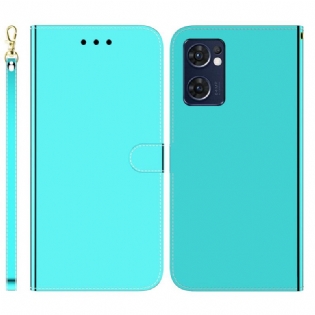Flip Cover Oppo Find X5 Lite Spejlcover I Imiteret Læder