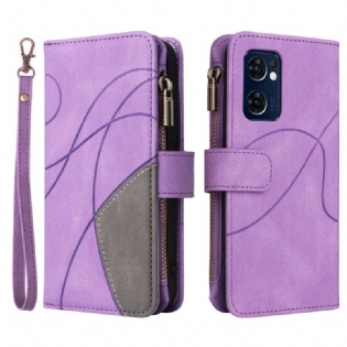 Flip Cover Oppo Find X5 Lite Tofarvet Multifunktion
