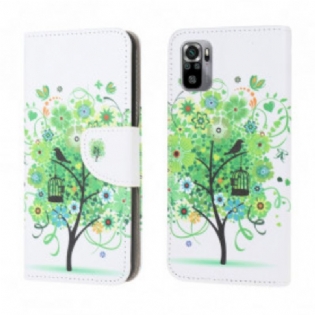 Flip Cover Xiaomi Redmi Note 10 / 10S Grønt Træ