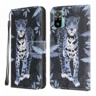 Flip Cover Xiaomi Redmi Note 10 / 10S Med Snor Strappy Leopard