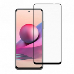 Xiaomi Redmi Note 10/10S/Poco M5S Sort Kant Hærdet Glas Skærmbeskytter