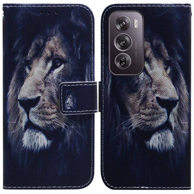 Flip Cover Oppo Reno 12 Pro 5g Drømmende Løve