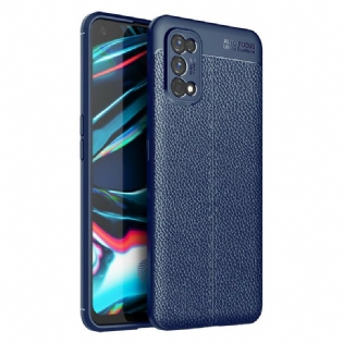 Cover Realme 7 Pro Dobbelt Linje Litchi Læder Effekt