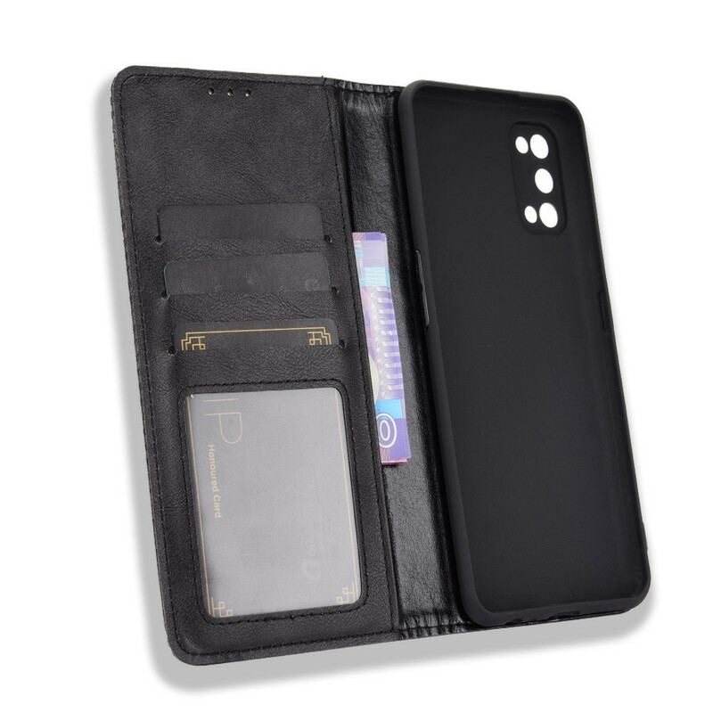 Cover Realme 7 Pro Flip Cover Stiliseret Vintage Lædereffekt