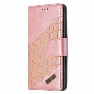 Flip Cover Samsung Galaxy Note 10 Klassisk Krokodilleskindseffekt