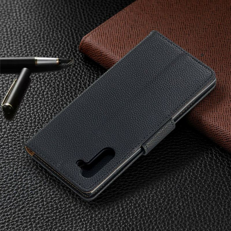 Flip Cover Samsung Galaxy Note 10 Læder Cover Litchi Rabat Oblique