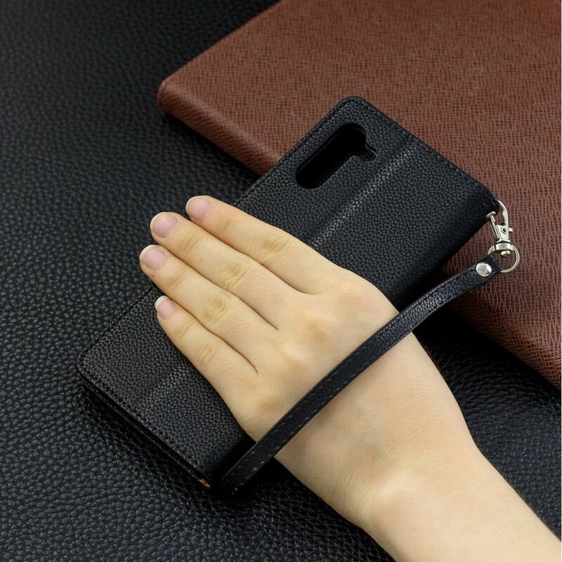 Flip Cover Samsung Galaxy Note 10 Læder Cover Litchi Rabat Oblique