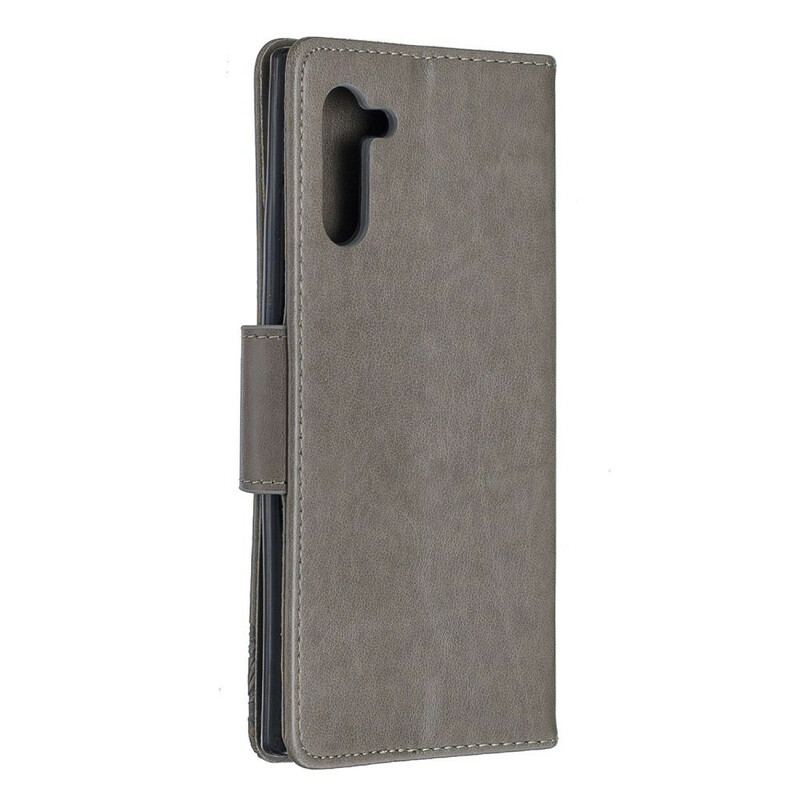 Flip Cover Samsung Galaxy Note 10 Læder Cover Sommerfugle Og Skrå Klap