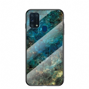 Cover Samsung Galaxy M31 Premium Farve Hærdet Glas