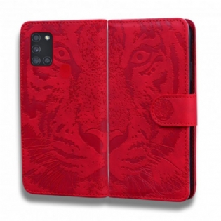Læder Cover Samsung Galaxy M31 Tiger Ansigtsprint