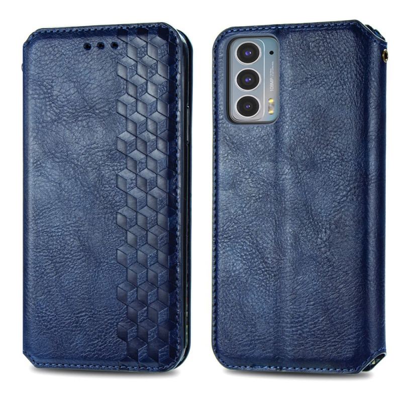 Cover Motorola Edge 20 Flip Cover Diamanttekstur I Lædereffekt