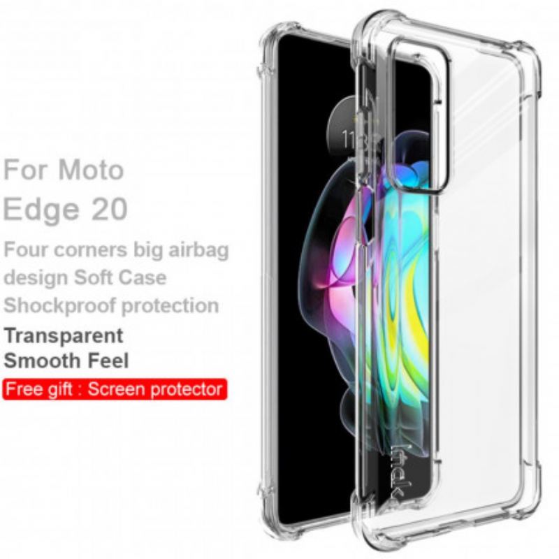 Cover Motorola Edge 20 Gennemsigtig Med Imak Skærmfilm