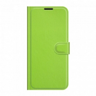 Flip Cover Motorola Edge 20 Klassisk Litchi-effekt