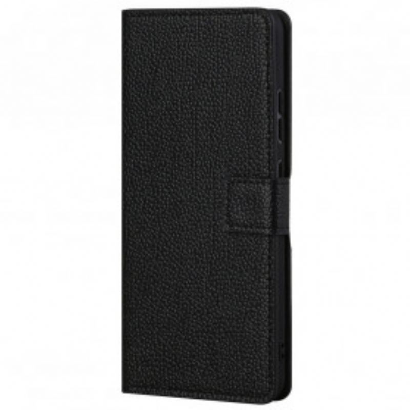Flip Cover Motorola Edge 20 Litchi Korn Læder Effekt