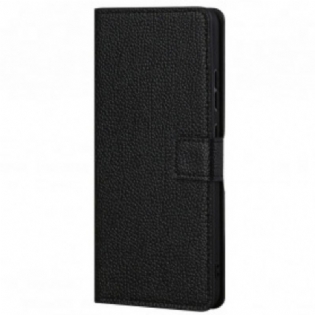 Flip Cover Motorola Edge 20 Litchi Korn Læder Effekt