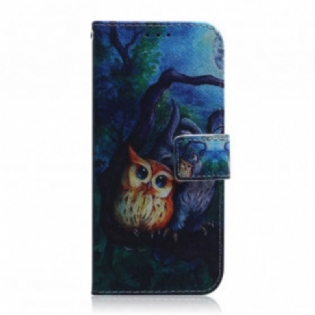 Flip Cover Motorola Edge 20 Maleri Af Ugler