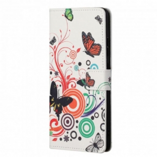 Flip Cover Motorola Edge 20 Sommerfugle Og Blomster