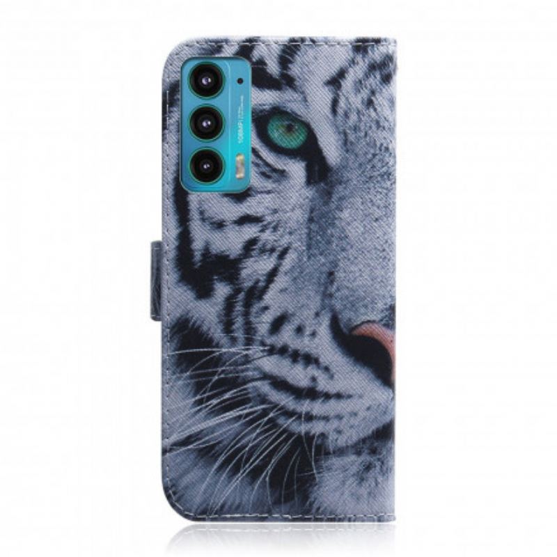 Flip Cover Motorola Edge 20 Tiger Ansigt