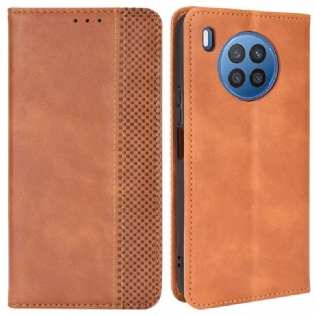 Cover Huawei Nova 8i Flip Cover Stiliseret Vintage Lædereffekt