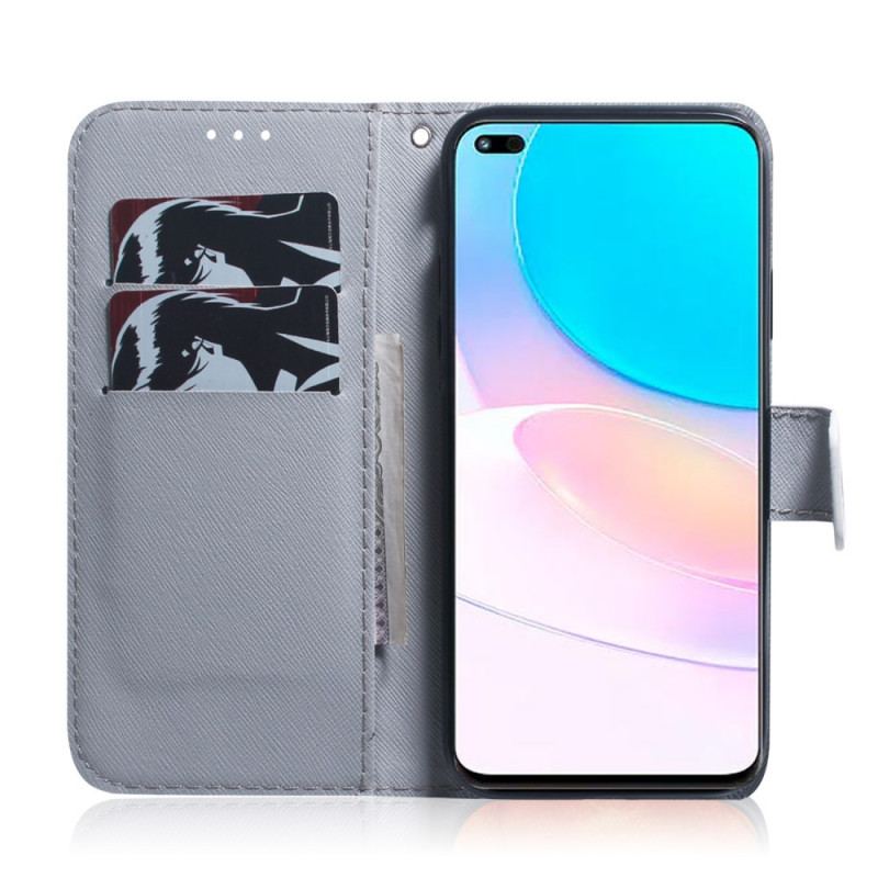 Flip Cover Huawei Nova 8i Blomstrende Trægren