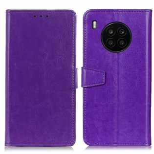 Flip Cover Huawei Nova 8i Enkel Skinnende Lædereffekt