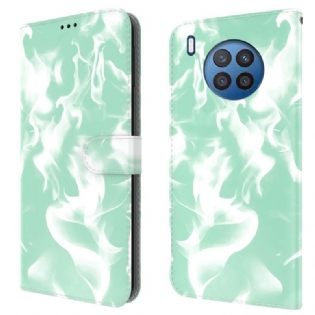 Læder Cover Huawei Nova 8i Abstrakt Mønster