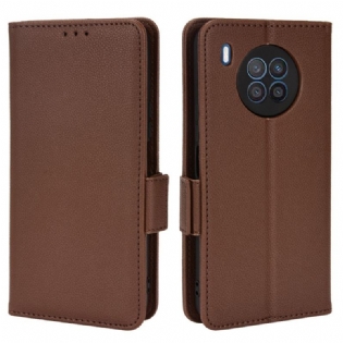 Læder Cover Huawei Nova 8i Flip Cover Flap Dobbelt Litchi Nye Farver