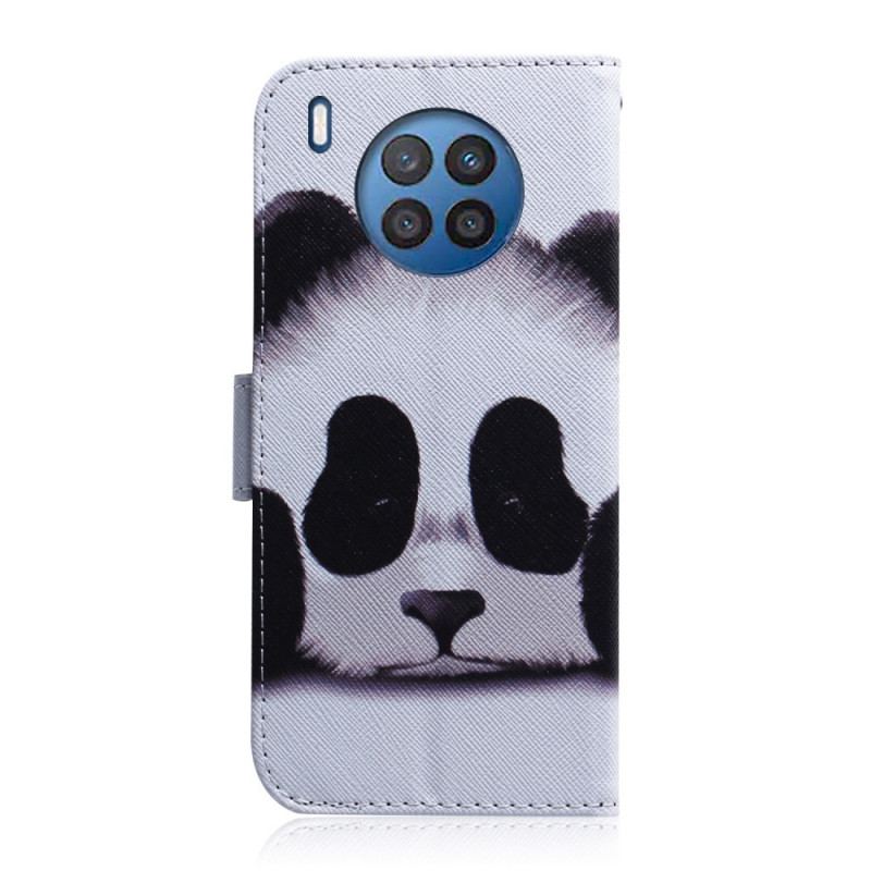 Læder Cover Huawei Nova 8i Panda Ansigt