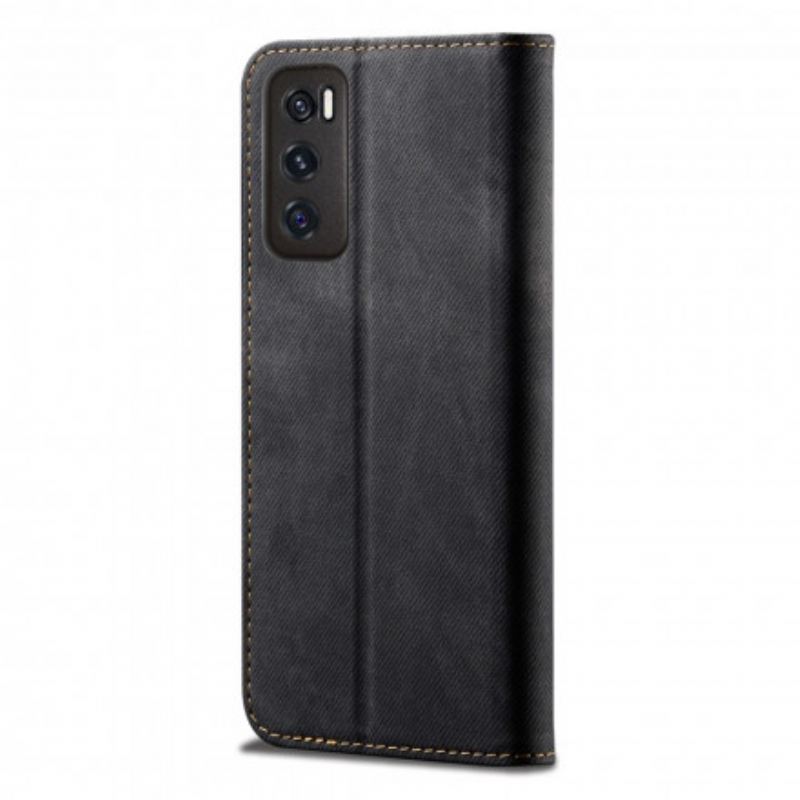Cover Vivo Y70 Flip Cover Denim Stof