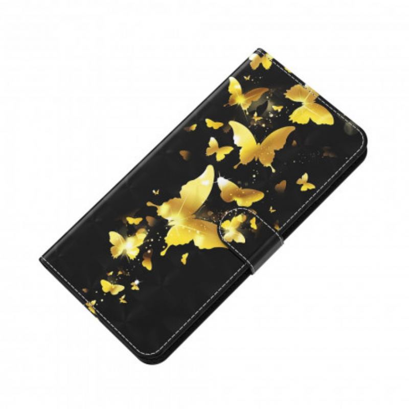 Flip Cover Xiaomi Redmi Note 9 Pro 5G Gule Sommerfugle