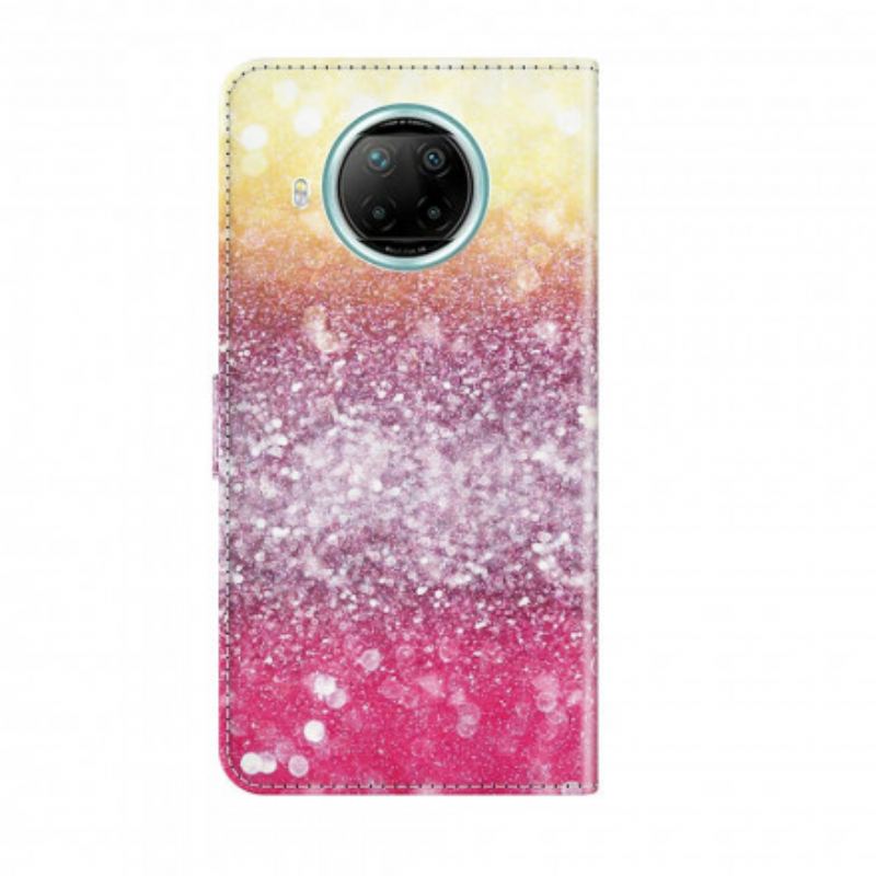 Flip Cover Xiaomi Redmi Note 9 Pro 5G Light Spot Glitter Magenta