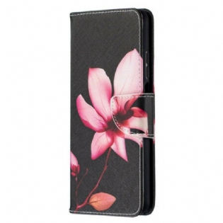 Flip Cover Xiaomi Redmi Note 9 Pro 5G Lyserød Blomst
