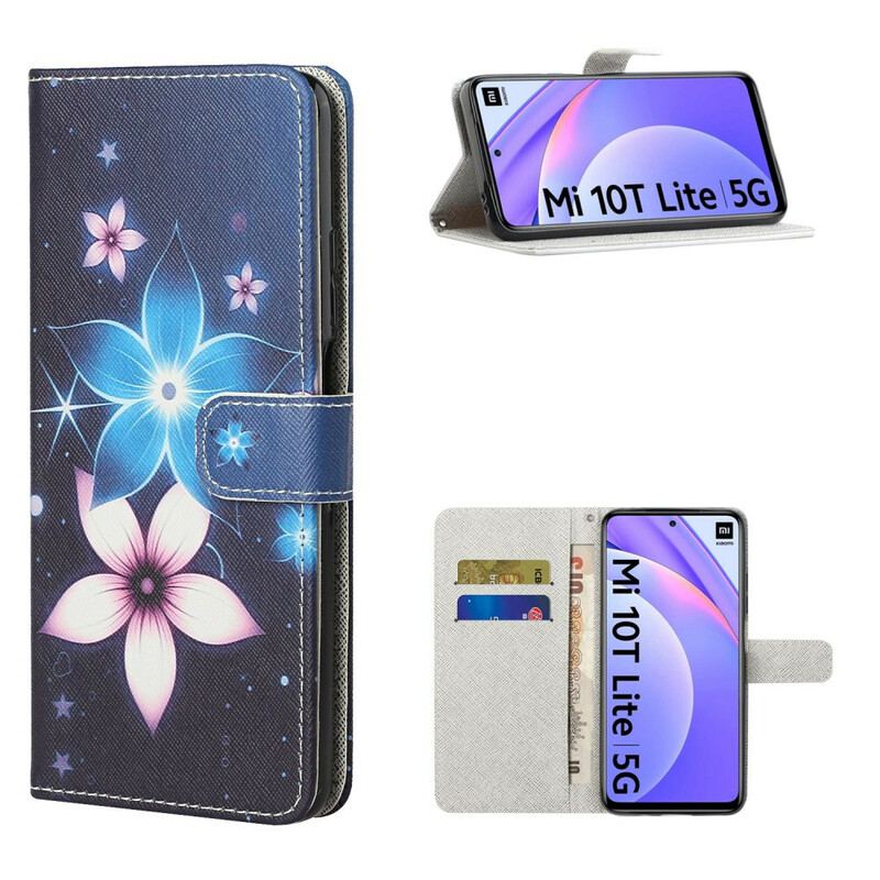 Flip Cover Xiaomi Redmi Note 9 Pro 5G Med Snor Lunar Strap Blomster
