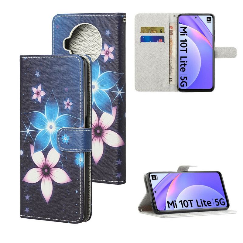 Flip Cover Xiaomi Redmi Note 9 Pro 5G Med Snor Lunar Strap Blomster