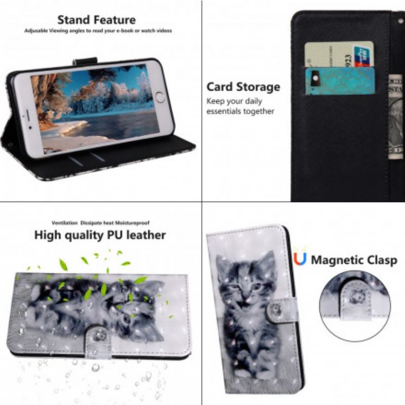 Flip Cover Xiaomi Redmi Note 9 Pro 5G Sort Og Hvid Kat