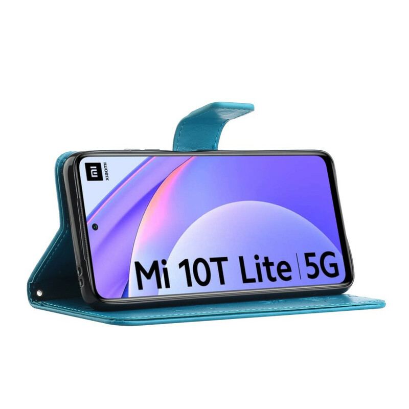 Læder Cover Xiaomi Redmi Note 9 Pro 5G Asiatiske Sommerfugle